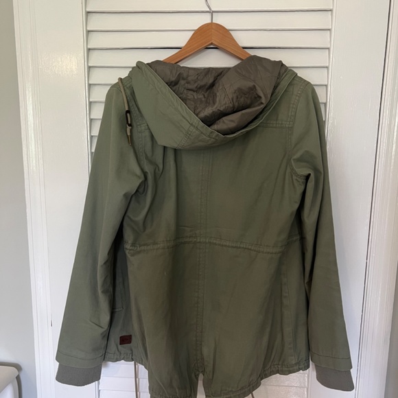 Army Green Hooded Rip Curl Jacket - Picture 3 of 3